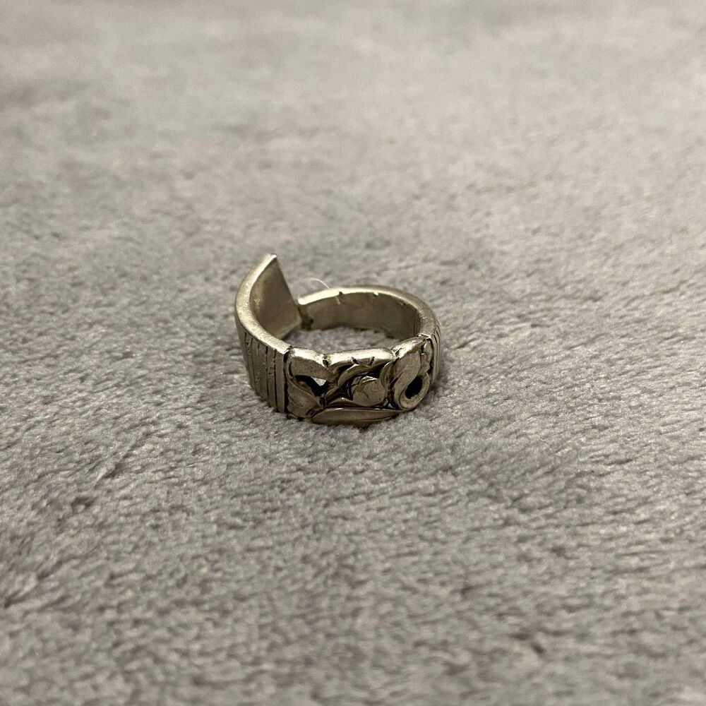 Handmade Floral Spoon Ring Size 6.5